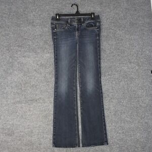 American Eagle Stretch Jeans Womens 2 Blue Dark Wash Flare Y2K Low Rise